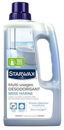 STARWAX - Nettoyant Multi-Usages - Parfum Brise Marine - Nettoie, Dégraisse, Désodorise - Longue Durée - Formule Concentrée - Sans Javel - Sans Rincage -Fabriqué en France - 1 L - jusqu'à 1000 m²