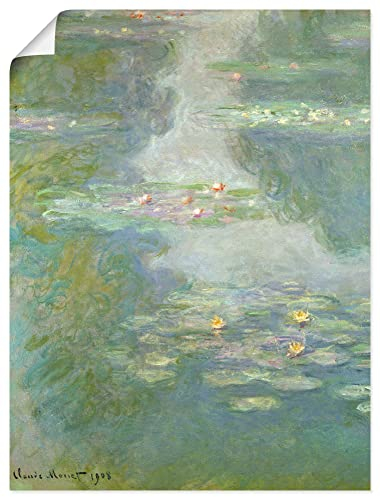 ARTLAND Wanddeko Poster & Kunstdrucke Wandposter See Teich Wasser Pflanzen Blumen Seerosen 1908 Impressionismus Claude Monet T6YD