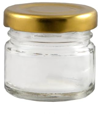 30ml Mini Jam Jars sold in a choice of packs and lid colours, jams, preserves, wedding favours, gifts. (24, gold)