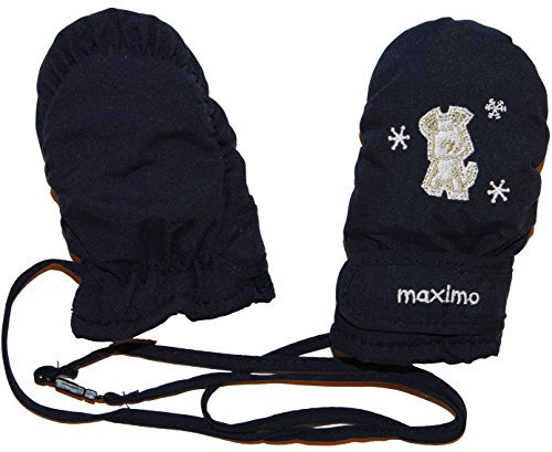 alles-meine.de GmbH Handschuh Baby blau dunkel - Thermo Babyhandschuhe gefüttert Thermohandschuh - Gr. 0 bis 3 Monate - Fausthandschuh Handschuhe