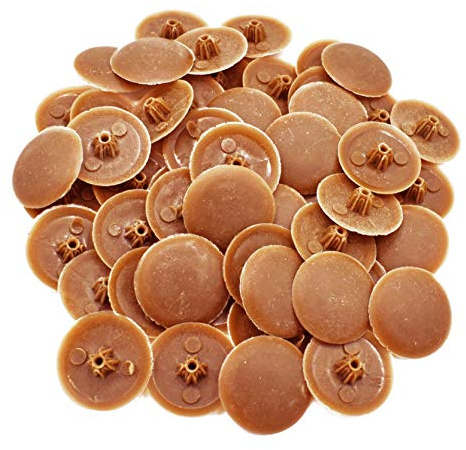 Snap-On Bifix Cover Caps to Use with Phillips Ph2 & Pozidrive Pz2 Pozi Screws - Pack of 50 Biffix Covers : Caramel Brown