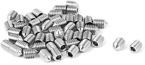 sourcing map Vis Pointeau Conique pour Poignée de Porte Vis Sans Tête Hexagonale M4x 6mm en acier inoxydable 50pcs