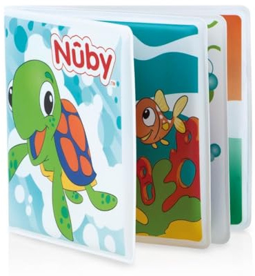 Nuby Badebuch Meerestiere mit wasserfesten Seiten, ab Geburt | Interaktives Badespielzeug, leicht zu reinigen, fördert frühes Lernen & Sinnesentdeckung, für lustigen Badespaß für Babys