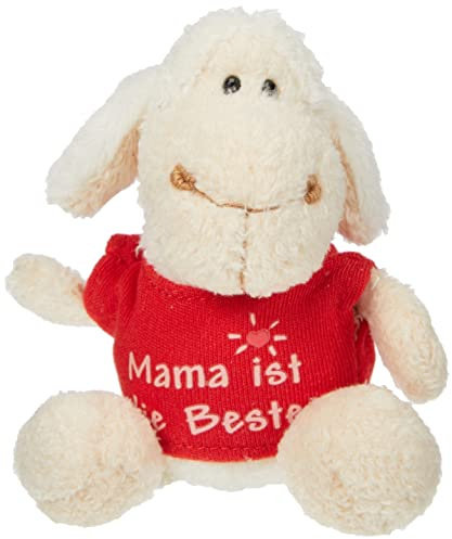 NICI 31552 - Schlüsselanhänger Schaf weiß T-Shirt Mama ist die Beste 10 cm, rot