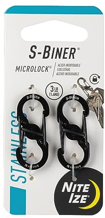 Nite Ize Karabiner S-Biner MicroLock 2 Stk, schwarz, NI-LSBM-01-2R3