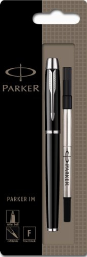 Parker IM Tintenroller schwarz chrom Rand Blisterverpackung Schwarz (chromfarbene Zierteile)