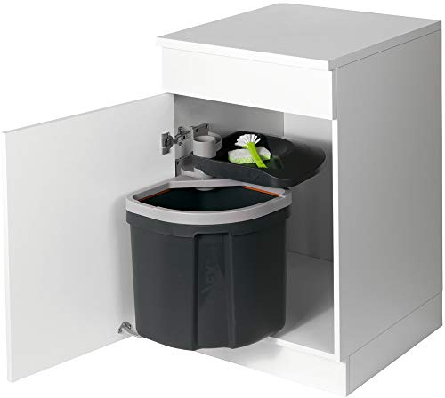 Müllex – Cubo de basura, 35 L, color gris/negro