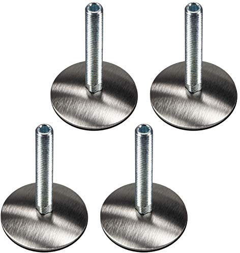 Gedotec En Acier inoxydable Vis de réglage rotatif M10Vanne Vis Vis réglable Meubles Pieds Pieds pour meuble ou Pieds de Table-Charge maximale?: 250kg-Longueur filetage?: 37mm