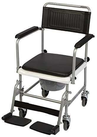Heim & Büro Toilettenstuhl fahrbar, pulverbeschichtet