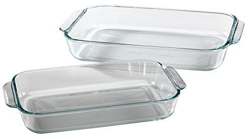 Pyrex 1127823 2 Piece Bakeware Value Pack, 3 2-qt Oblong, Glass, Clear