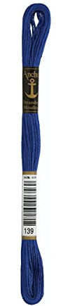 Anchor Sticktwist 4635000-00139 royal Stickgarn, 100 % Baumwolle