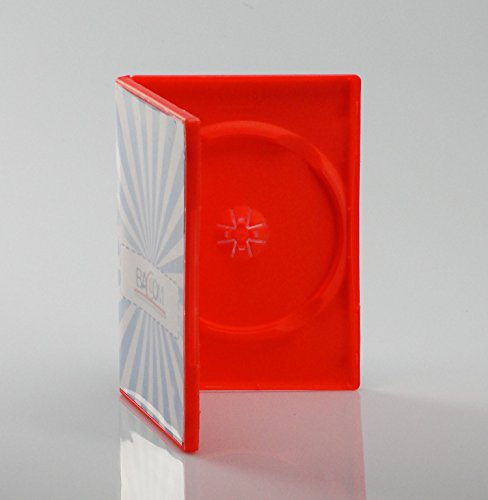50 Custodie DVD Singole Rosse, Box porta DVD 14 mm - Qtecx