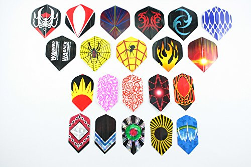 60 Dartflights (20 Satz) 20 verschiedene Motive in Slim und Standard-Form