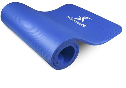 ProsourceFit Extra Thick Yoga and Pilates Mat ½” (13mm), 71-inch Long High Density Exercise Mat with Comfort Foam and Carrying Strap