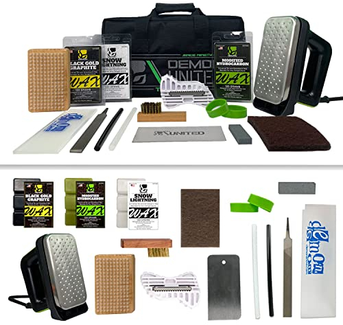 Demon Podium Ski Snowboard Tune Kit mit Eisen und Premium Universal Wax Kit