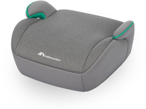 Bebeconfort Manga i-Safe Rialzo Auto, Alzatina auto per bambini 6-12 anni, 128-150 cm, Seggiolino auto leggero e compatto, Seduta imbottita, Colorato di Nero, Colorato di Grigio