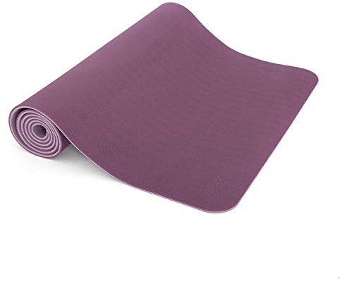 Bodhi Yogamatte Lotus Pro | Rutschfeste Übungsmatte | Sportmatte für Gymnastik, Pilates & Fitness | Antirutschmatte für deine Yogapraxis | Hypoallergene Trainingsmatte | aubergine/hell aubergine