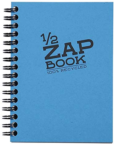 Clairefontaine 8348C Skizzenblock 1/2 Zap Book mit Spiralbindung (ideal für Skizzen & Zeichnungen, geeignet für Trockentechniken, Querformat, Din A6, 10,5 x 14,8 cm, blanko)1 Stück farbig sortiert
