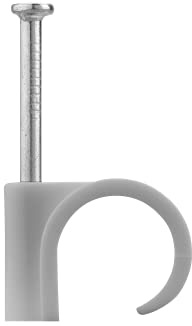 Attache Cable - Range cable - Fixation électrique - ClIPs - Serre - Cavalier - Debflex 700444 Lot de 100 Attaches fils (Diametres 8 à 12 mm ) Sous pochette avec Accroche Gris