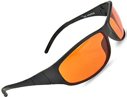 Spectra479 Occhiali color ambra con blocco blu per dormire Efficaci al 99,9% - Occhiali da indossare di notte - Speciali occhiali colorati arancioni ti aiutano a dormire e a rilassare gli occhi