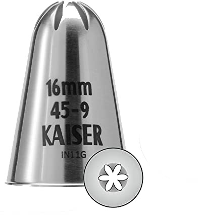 Original Kaiser Sterntülle geschlossen 16 mm, Spritztülle, Edelstahl rostfrei, falz- und randfrei
