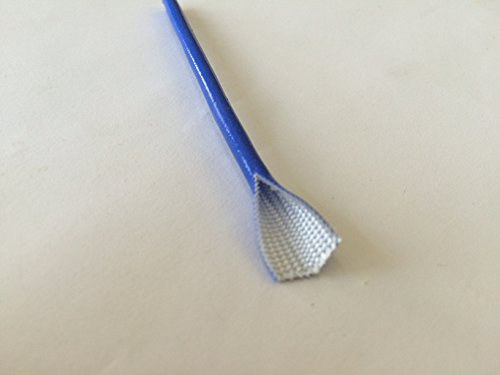 Guaina Isolante in Fibra di Vetro e Silicone, diametro 6 mm, colore Blu, Alte Temperature 260° C, Isolamento Elettrico 1500V, 10 Metri