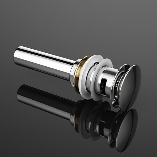 doporro Waschbeckenstöpsel Waschbecken & Waschtisch Stöpsel Ø 68mm | Druckknopf Pop-Up Ventil PU004 chrom | Ablaufgarnitur Abflussstopfen mit Überlauf