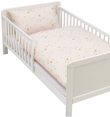 Kindertraum 5255323 Kinderbettwäsche Zaubersterne, Design 553, 40 x 60 cm und 100 x 135 cm, rosa