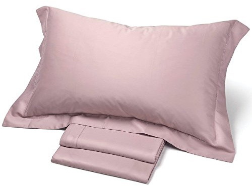 Corredo Italiano Satin® - completo lenzuola matrimoniale tinta unita in raso di puro cotone con O.G (Cipria)