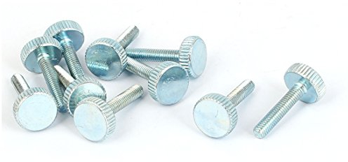 sourcing map 10Stk M4x20mm Gewinde Kohlenstoff Stahl Gerändeltemutter Rundkopf Flügelschraube DE de
