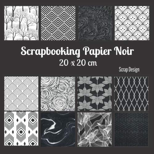 Scrapbooking papier noir 20 x 20 cm