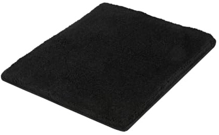 Kleine Wolke Badteppich Relax Schwarz 55 x 65 cm | OEKO-TEX zertifiziert, rutschhemmende Unterseite, für Fußbodenheizung, maschinenwaschbar, 100% Polyacryl