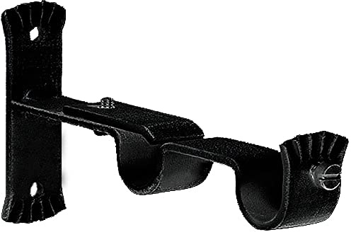 RIEL CHYC Soporte Doble Forja Ø 28 mm. Negro (Blister 1 Piezas)