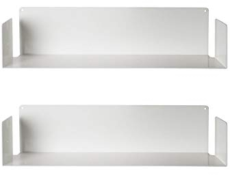 TEEbooks - 2 Mensole da Parete per Libri 60 cm | Design Invisibile & Minimalista | Libreria da parete |Made in Italy | Colore Bianco | Acciaio di Qualità | Facile da installare