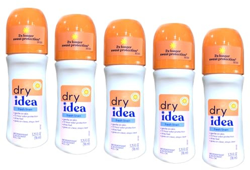 Dry Idea Fresh Linen Roll-On Antiperspirant Deodorant Fresh Linen 3.25 Ounce (Pack of 5)