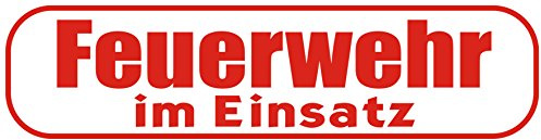 INDIGOS UG - Magnetschild Auto Feuerwehr im Einsatz 45 x 12 cm reflektierend - Magnetfolie LKW Truck Transporter Baustellenfahrzeug Firmenwagen - flexibel abnehmbar, wetterfest