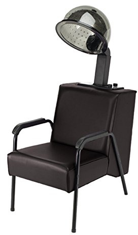 Pibbs 1098 Professional Salon Dryer Chair with X-Tra Hot 980W Dryer - Extra Large Adjustable Hood, 4 Heat Settings & Timer, Durable Vinyl Upholstery, Open-Base Design, Black, PIB-1098HL-1500