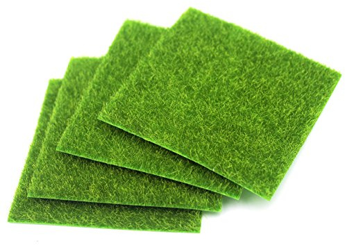 Nice purchase Artificial Moss Simulation Fake Green Plants Grass for Party Patio Lawn Micro Landscape Decoration Flowers Grass DIY Crafts (4 pcs 6''×6'')
