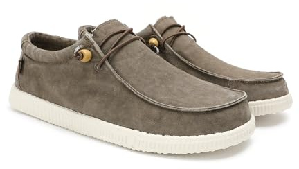 WALK IN PITAS | WP150 WALLABI Washed | Mocassini Uomo | Scarpe da Barca | Sportive Uomo | Sneakers Casual | Scarpa da Vela | Calzatura Senza Lacci | Scarpe Walkinpitas | Taupe 42