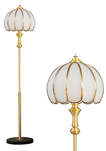 FAZRPIP Lampadaire avec Abat-Jour en Verre givré Lampes sur Pied Hautes du Milieu du siècle pour Salon, Chambre à Coucher, Maison, Bureau Lampe sur Pied Haute d'angle