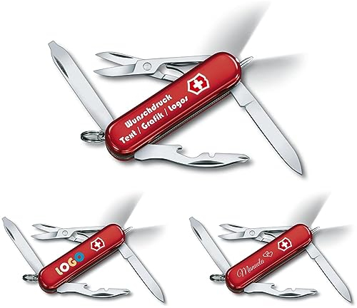 Victorinox Coltello tascabile Midnite Manager con stampa desiderata sulla ciotola, regalo per uomini e donne I regali di compleanno I 10 funzioni 0.6366