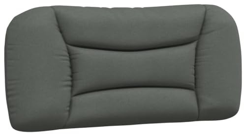 vidaXL Kopfteil Kissen Hvar, Kopfteilkissen mit Reißverschluss, Rückenkissen mit hervorragender Rückenlehne, Kopfkissen Lesekissen, Dunkelgrau 90cm Stoff