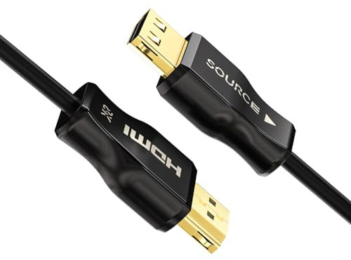 huaham CL3-zertifiziertes Glasfaser HDMI 2.1 Kabel 5M, HDMI Kabel mit ultrahoher Geschwindigkeit von 48Gbps, 8K60Hz & 4K120Hz, unterstützt eARC, Dolby, HDCP 2.2 & 2.3