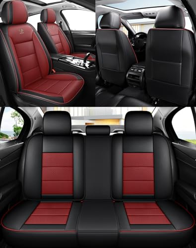 NOBQUA Leder Autositzbezug Universal - Luxuriöse Autositzüberzüge und Autositzschoner für PKW, SUV