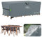 Velway Funda para Muebles de Jardín Impermeable - 180x120x74cm Funda Mesa Jardin de Exterior Cubierta Protectora a Prueba de Viento para Muebles de Jardín Rectangular - Gris
