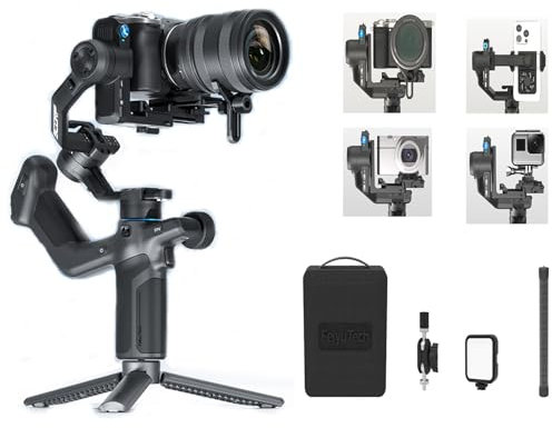 FeiyuTech SCORP Mini 3 Pro Kit 3-Axis Camera Stabilizer,Built-in AI Track,All in One Handheld Gimbal for Mirrorless, Pocket Camera,Action Camera, Phone, 2KG Payload