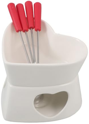 Amosfun Piccolo Scaldaburro Forma in Scodella per Fonduta Cioccolato e Formaggio Riscaldamento Rapido ed Elegante per Dessert e Mare Adatto per Feste e Matrimoni