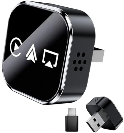 3-i-1 trådlös ljudadapter för Smart CarPlay, spegellänk för Android Auto med 5 GHz WiFi och Bluetooth 5.0, snabb och stabil anslutning, stabil mini-adaptrar, länk