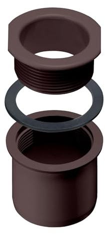 INEFA Ablaufstutzen zum Schrauben für Kastenrinne, PVC NW83/DN75 Dunkelbraun Einhangstutzen Dachrinnenzubehör, einfache Montage, Made in Germany