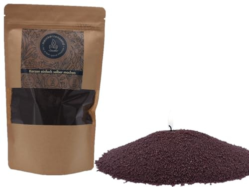 KERZENSAND inkl. 2 Dochte á 20cm - Palmwachs Wachsgranulat Kerzengranulat Kerze Wachs Teelicht - Universal einsetzbar - unvergleichbar Kreativ (dkl. braun- 400g)